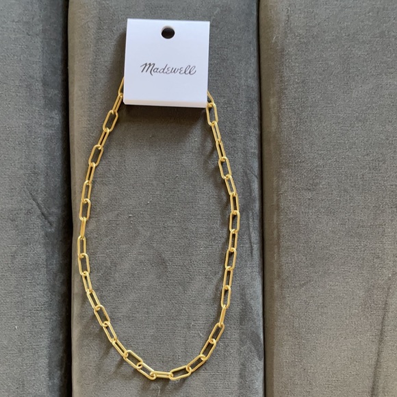 Madewell Convertible Medium Paperclip Chain Necklace in vintage gold NWT